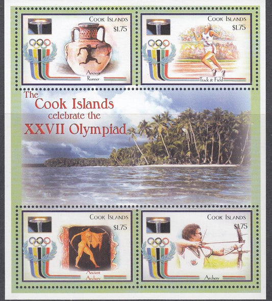 Cook Islands 2000 - $7 Olympics Track/Field Miniature Sheet - Mint Unhinged - Loose Change Coins