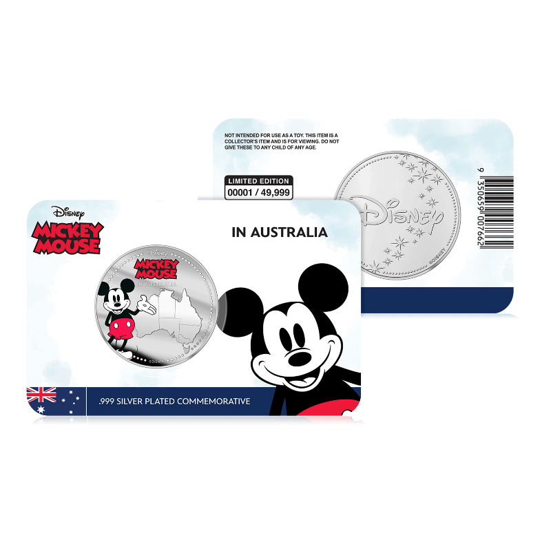Disney Mickey in Australia Silver Plated Commemorative - Loose Change Coins