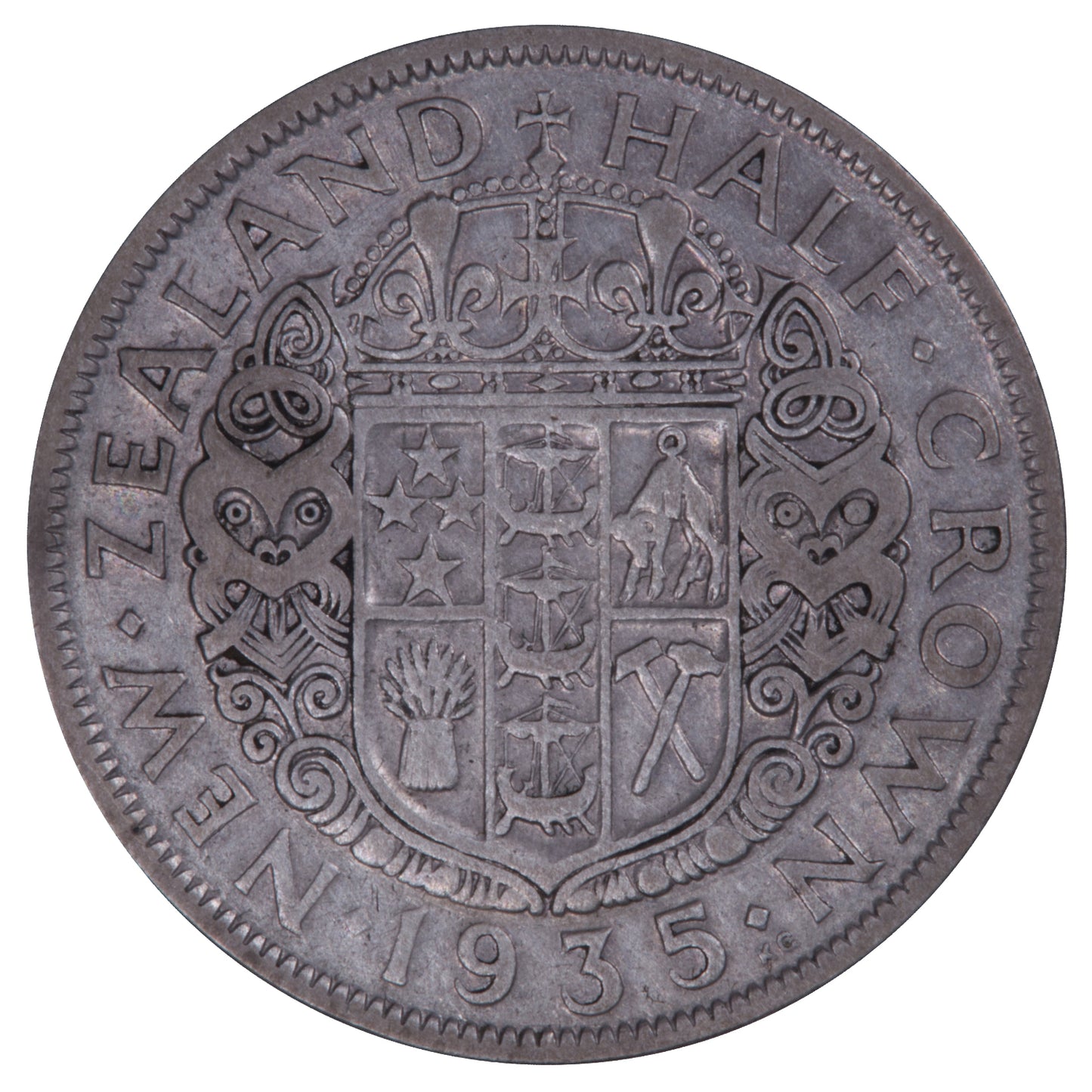 1933 to 1935 New Zealand - Silver Half Crown Three-Coin Set