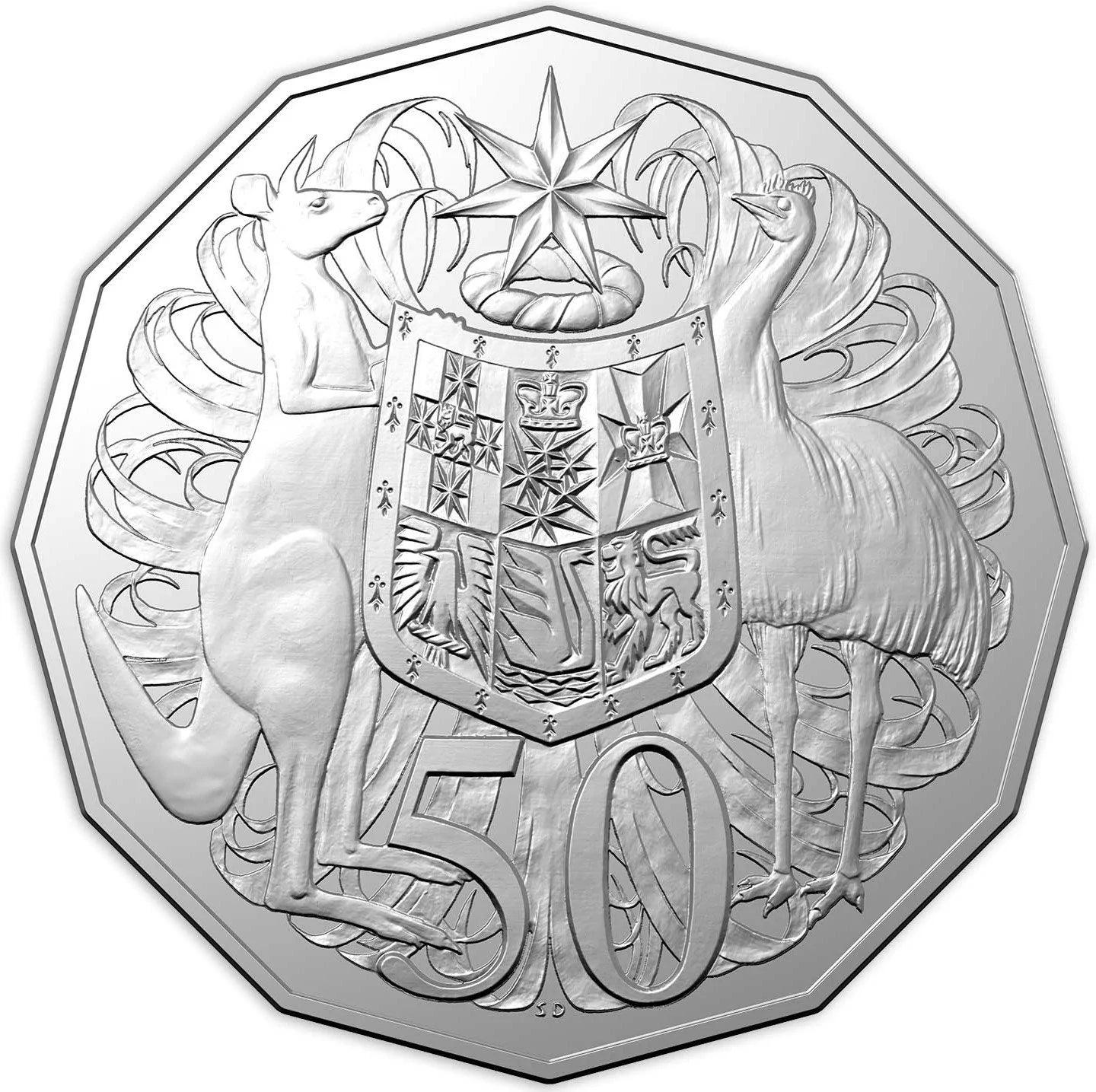 Lighthouse MATRIX WHITE Self-Adhesive Coin Holders - 50 Cent Coin: 35mm