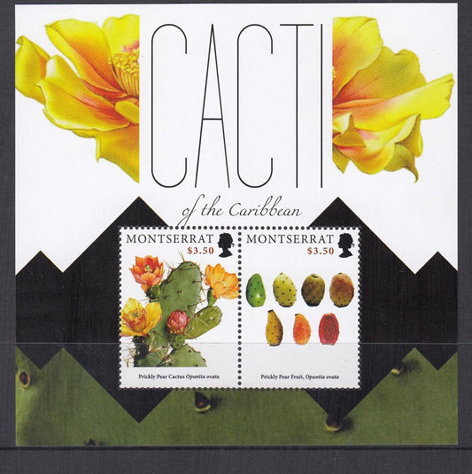 Montserrat 2012 - $7.00 Cacti of the Caribbean Miniature Sheet - Mint Unhinged - Loose Change Coins