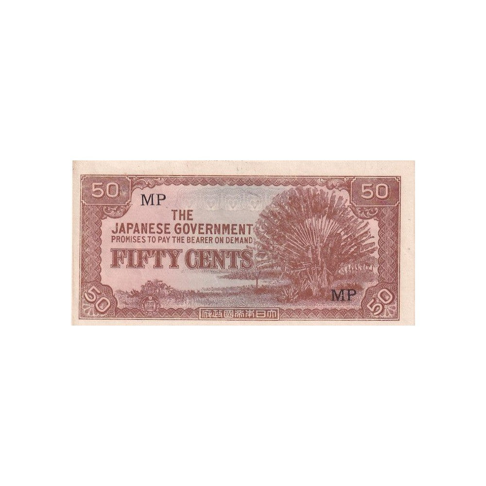 1942 Malaya Banknote - Japanese Occupation - 50 Cents - pM4b