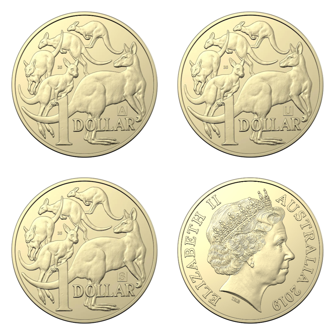 2019 Australian $1 Coin - A, U, S Dollar Discovery - Uncirculated