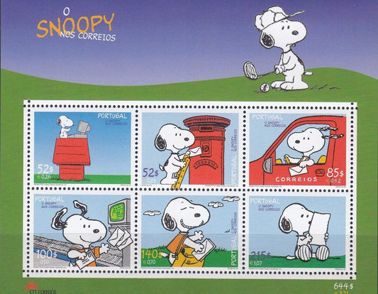 Portugal 2000 - €3.21 Snoopy at the Post Office Miniature Sheet - Mint Unhinged - Loose Change Coins