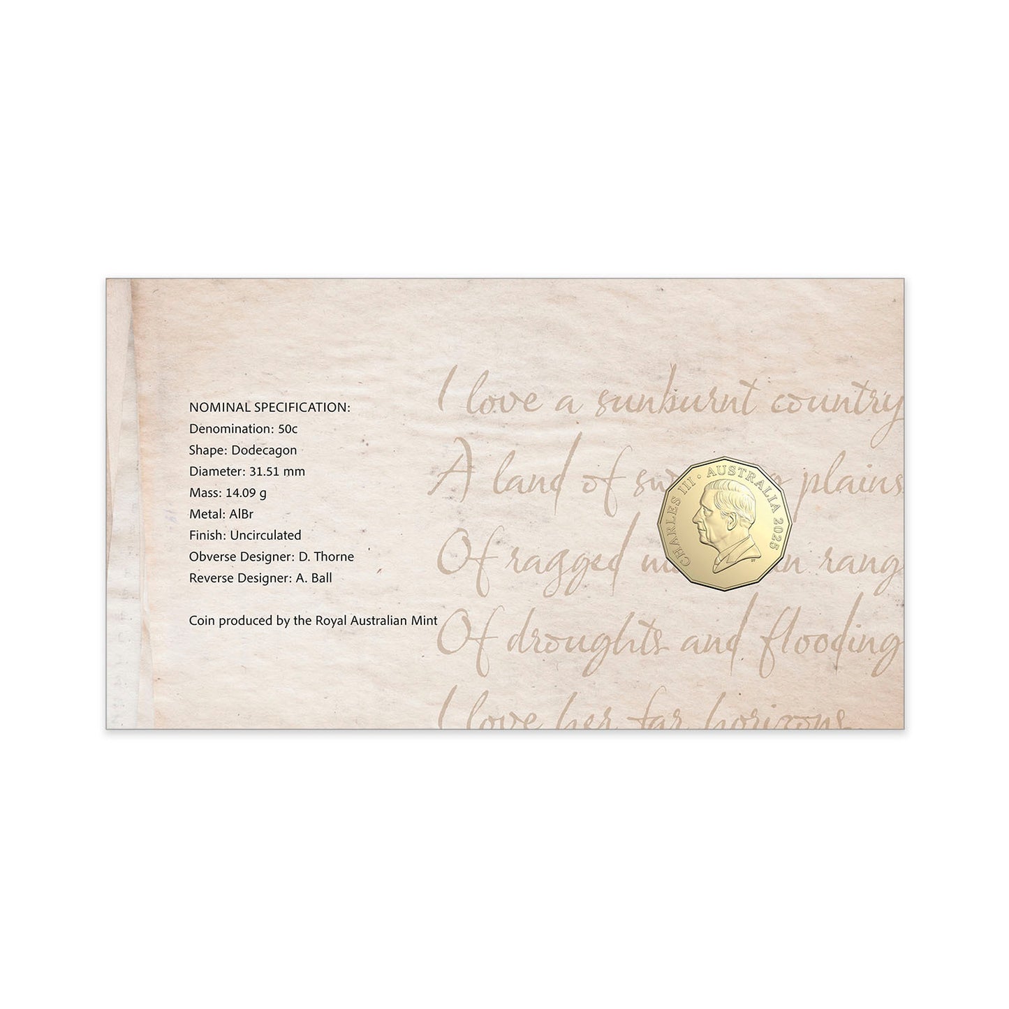 2025 50c PNC Bundle: The Dorothea Mackellar Collection