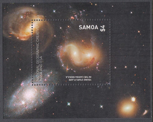 Samoa 2016 $4 Space / NASA / Stars National Geographic Miniature Sheet - Mint Unhinged - Loose Change Coins