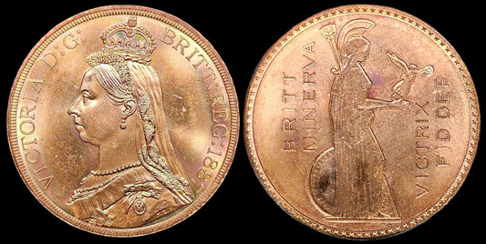 The Patina Collection - GREAT BRITAIN, Queen Victoria, 1887, Patina series retro pattern crown - Loose Change Coins