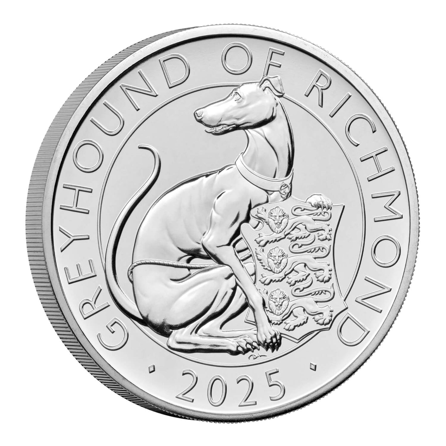 2025 The Royal Tudor Beasts The Greyhound of Richmond UK £5 Brilliant Uncirculated Coin
