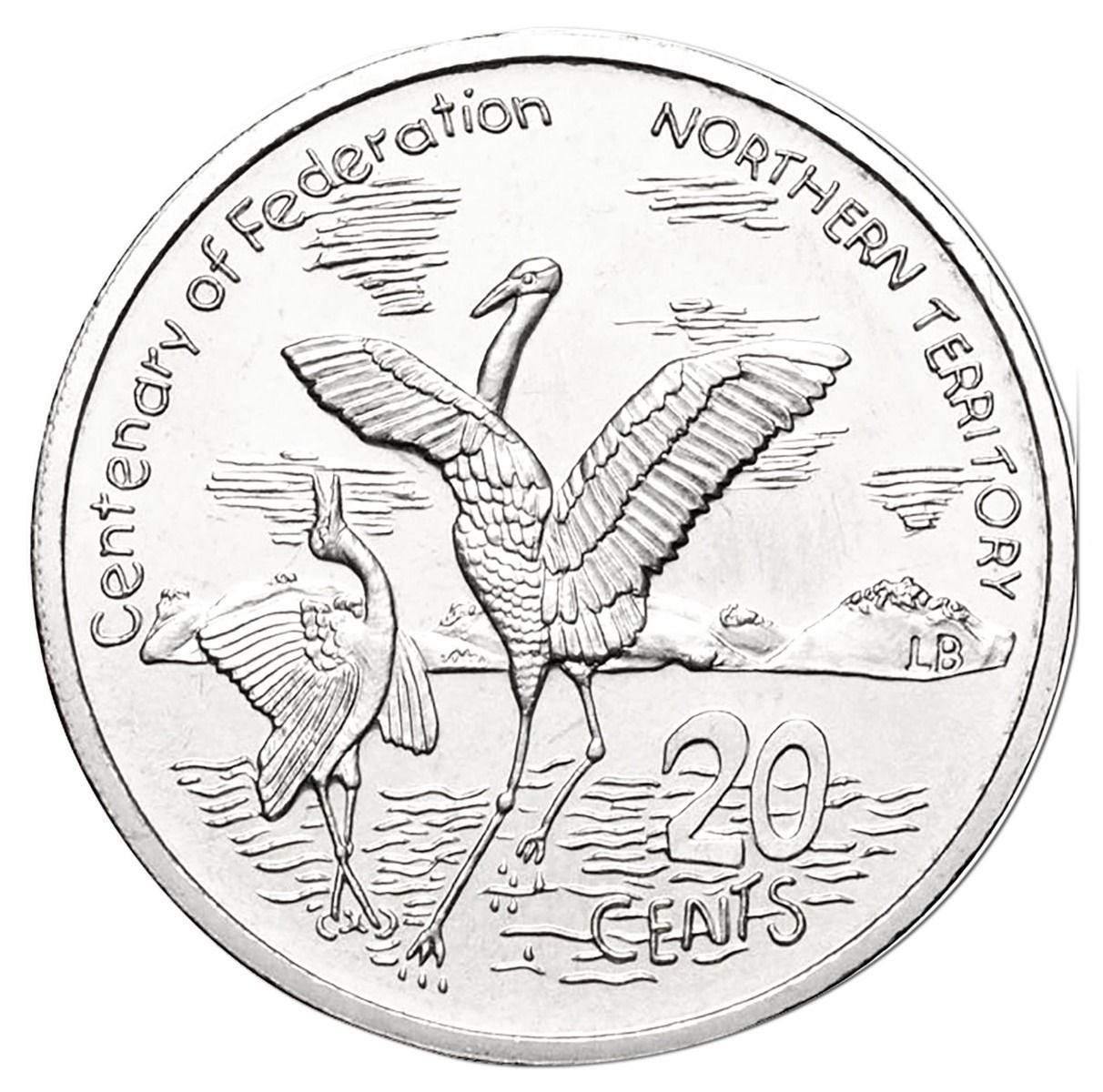 2001 Australian 20 Cent Coin - CENTENARY OF FEDERATION - NORTHERN TERRITORY Coin Pack - Loose Change Coins