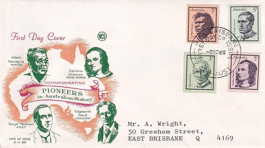 1968 Australian First Day Cover - Famous Australians - Loose Change Coins