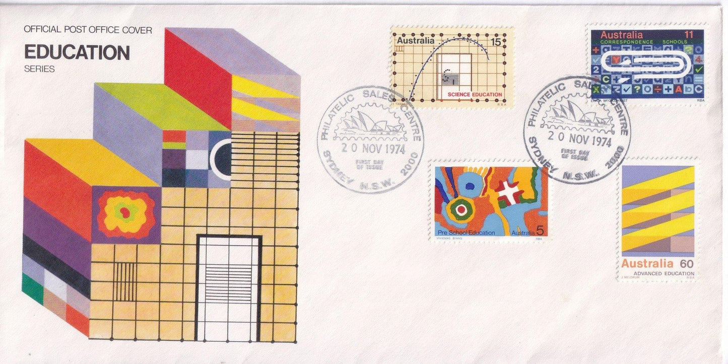1974 Australian First Day Cover - Education Series - Cover #3 - Loose Change Coins