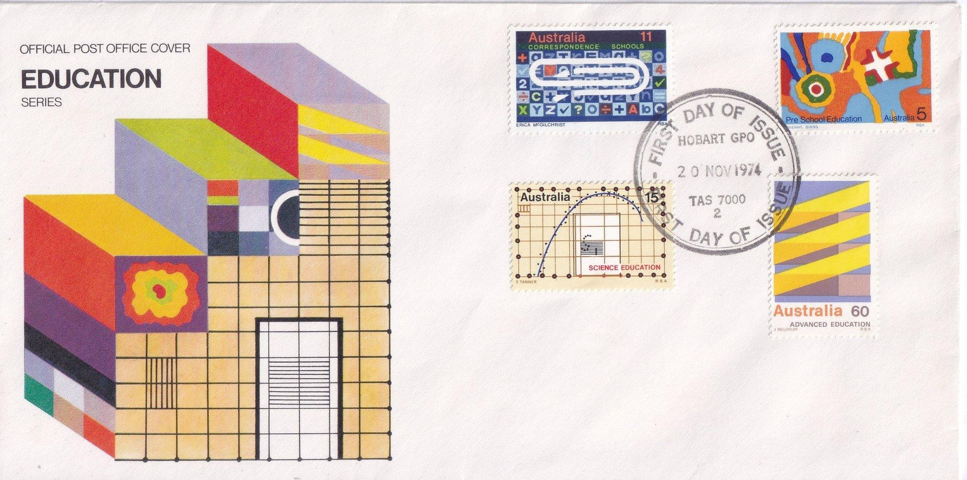 1974 Australian First Day Cover - Education Series - Cover #4 - Loose Change Coins