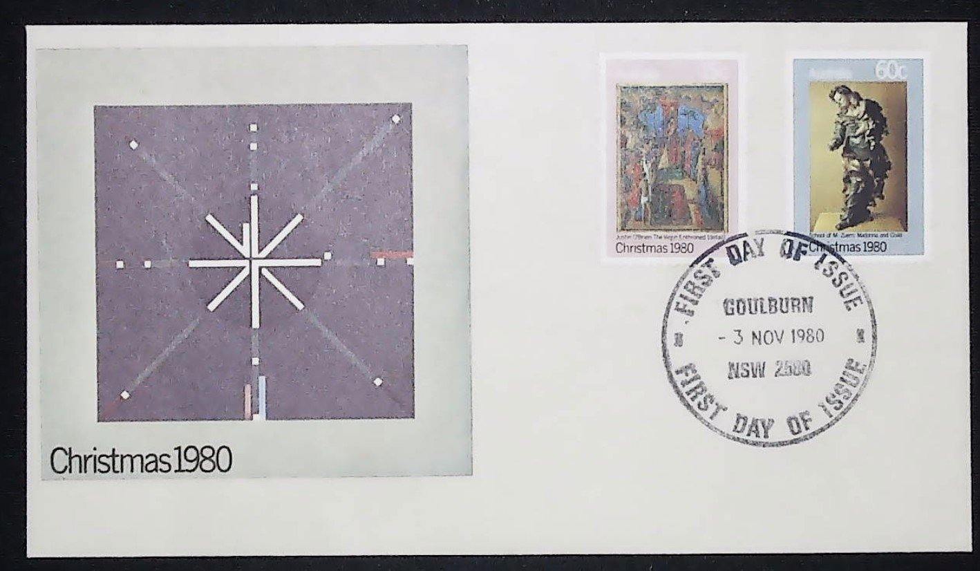 1980 Australian First Day Cover - Christmas 1980 #2 - Loose Change Coins