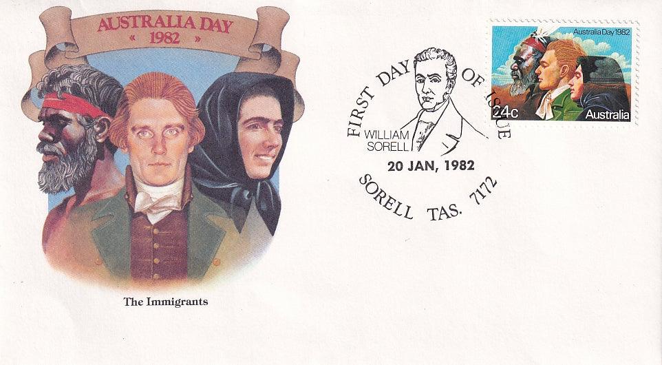 1982 Australian First Day Cover - Australia Day 1982 - Immigration - Loose Change Coins