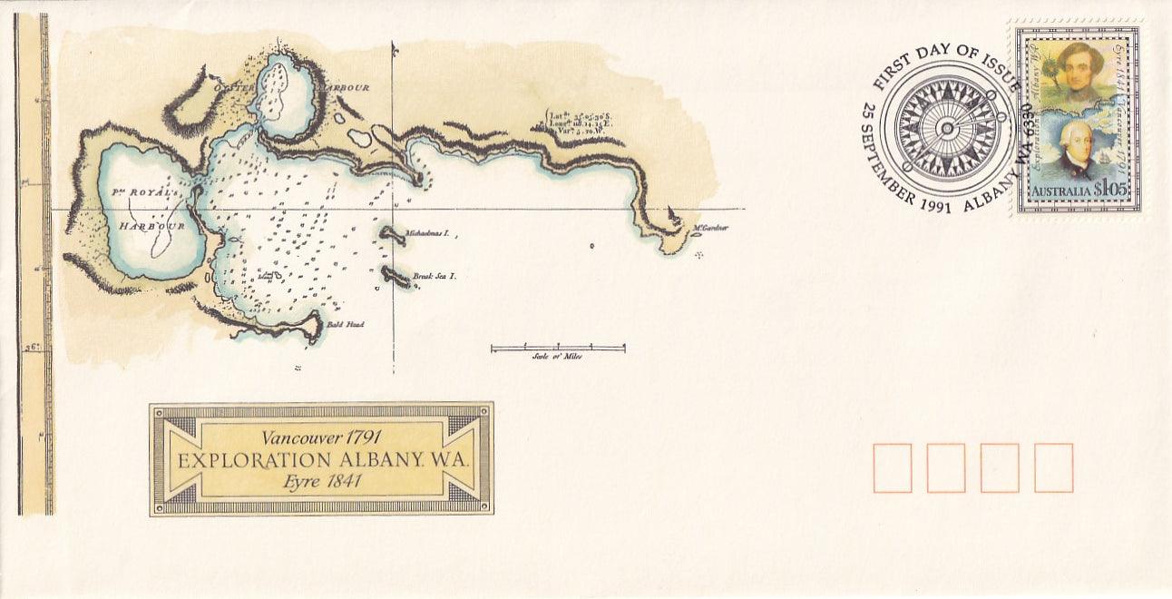 1991 Australian First Day Cover - Exploration of Albany, Western Australia - Loose Change Coins