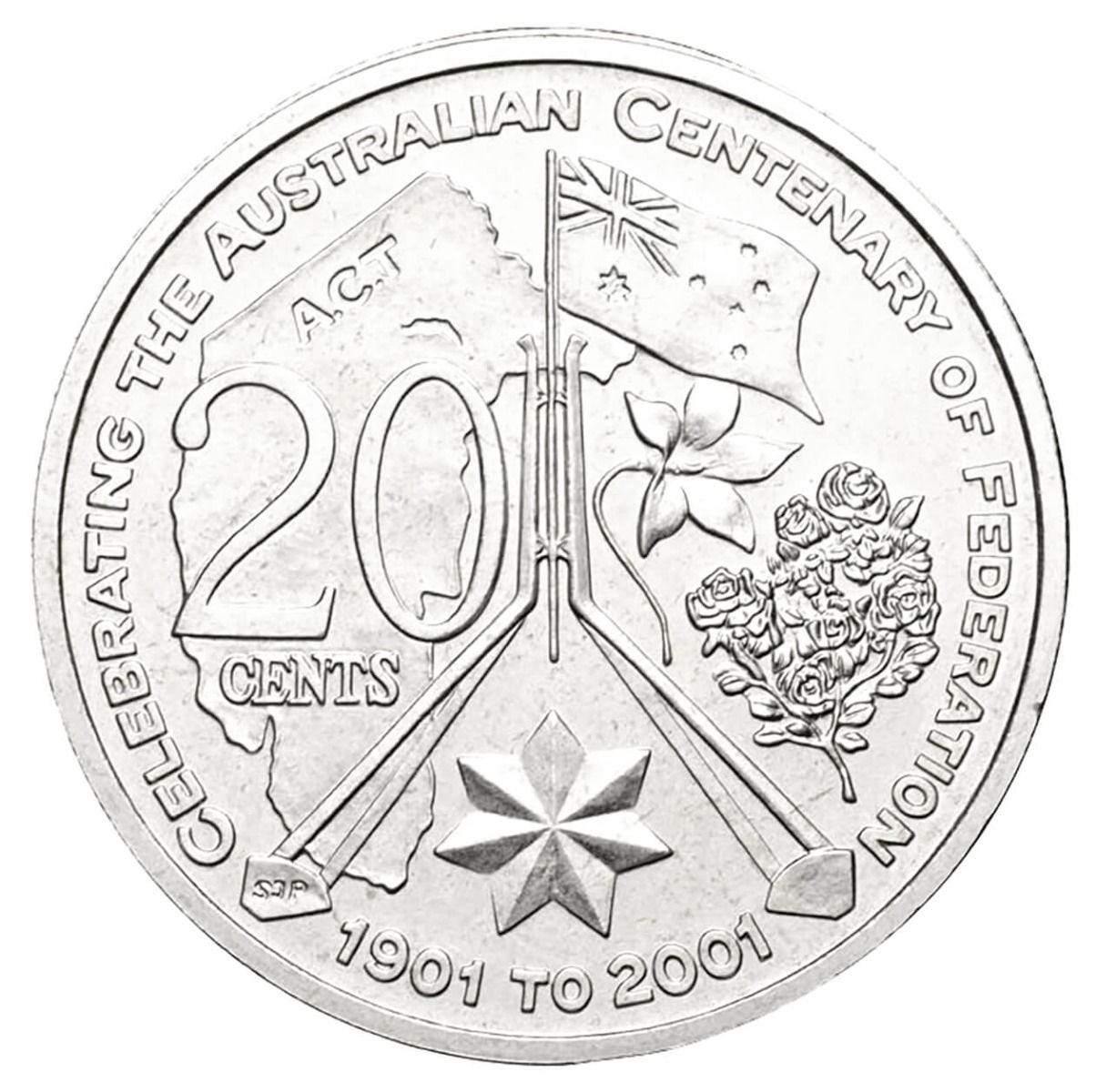 2001 Australian 20c Coin Centenary of Federation Australian