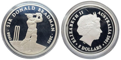 2001 Gold Bimetal Three Coin Set Don Bradman - Loose Change Coins