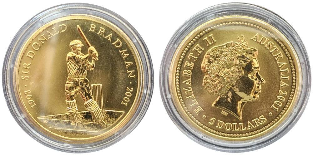 2001 Gold Bimetal Three Coin Set Don Bradman - Loose Change Coins