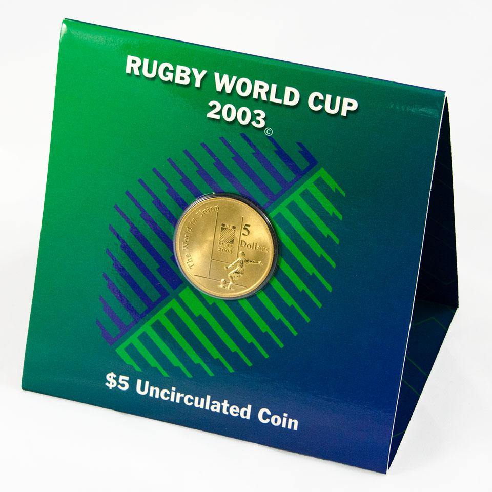 2003 Australian Five Dollar Coin - Rugby World Cup - 45,000 Mintage - Loose Change Coins