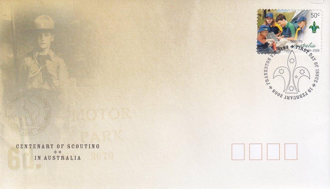 2008 Australian First Day Cover - Scouting in Australia - Centenary S/A (2) - Loose Change Coins