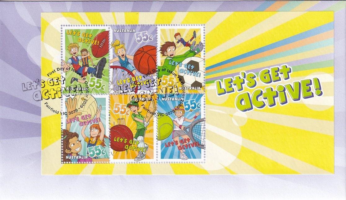 2009 Australian First Day Cover - Let's Get Active Miniature Sheet - Loose Change Coins