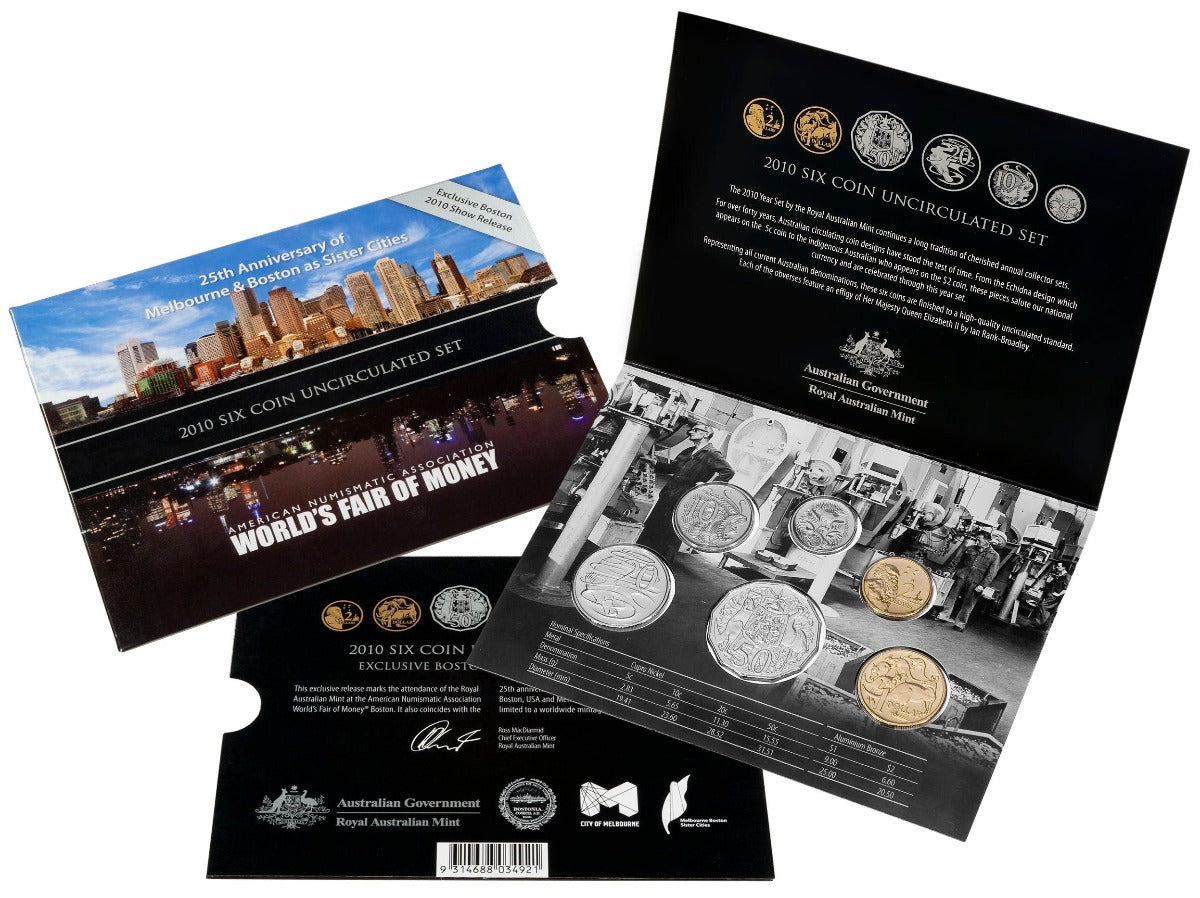 2010 Boston ANA Overprint - Exclusive Show Release Six Coin Uncirculated Year Set - Loose Change Coins