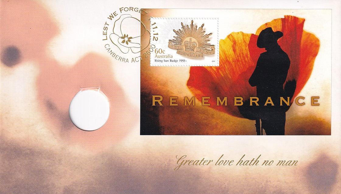 2012 PNC **COVER ONLY** - Remembrance - Loose Change Coins