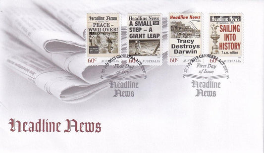 2013 Australian First Day Cover - Headline News - News S/A (4) - Loose Change Coins
