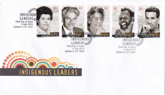 2013 Australian First Day Cover - Indigenous Leaders - Leaders S/A (5) - Loose Change Coins