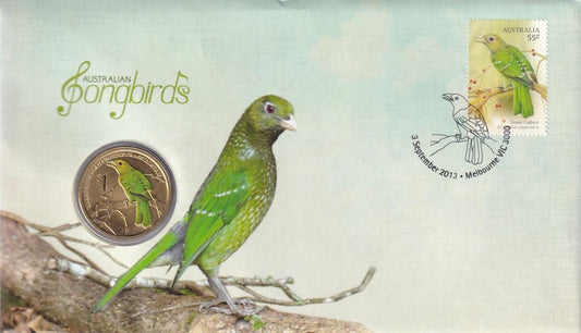 2013 Perth Mint PNC - Australian Songbirds - The Green Catbird - Loose Change Coins