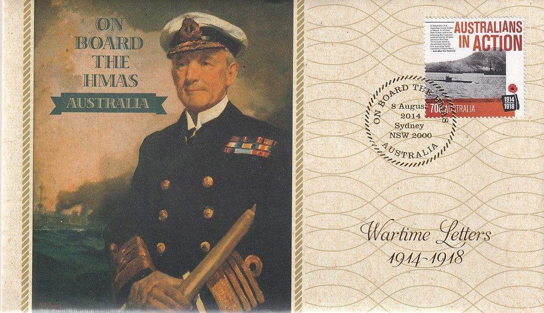 2014 Prestige FDC - On Board the HMAS Australia - Loose Change Coins
