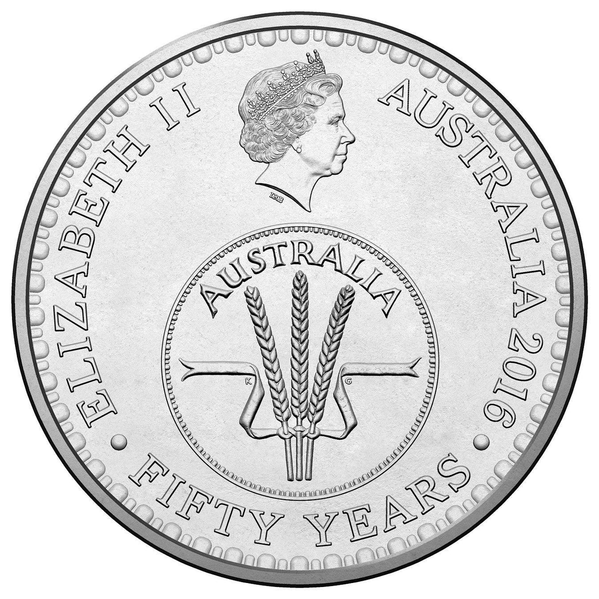 2016 Australian 10 Cent Coin - 50th Anniversary of Decimal Currency