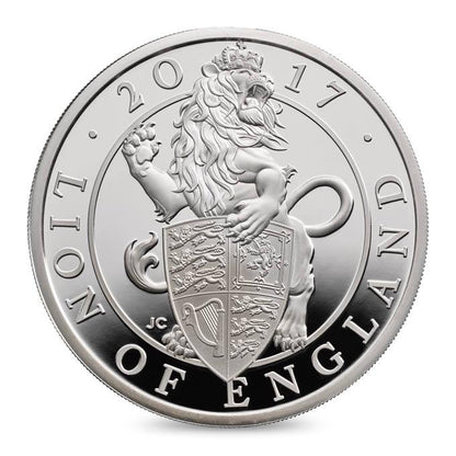 2017 U.K. 2 Pounds - THE LION OF ENGLAND - QUEEN’S BEASTS - 1 OZ PURE SILVER PROOF COIN - Loose Change Coins