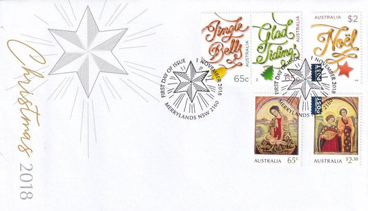 2018 Australian First Day Cover - Christmas 2018 Secular Issue Gummed FDC (5) - Loose Change Coins