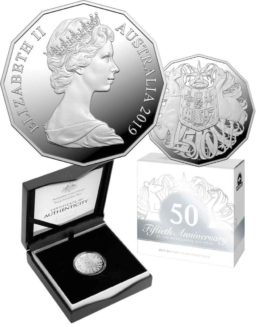 2019 50th Anniversary of the 50 Cent Coin Silver Proof 50c Coin