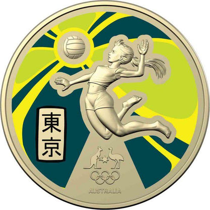 Tokyo Olympics 2020 $1 Australian Olympic Team Ambassador Aluminium-Bronze Frosted Uncirculated Coin - Loose Change Coins