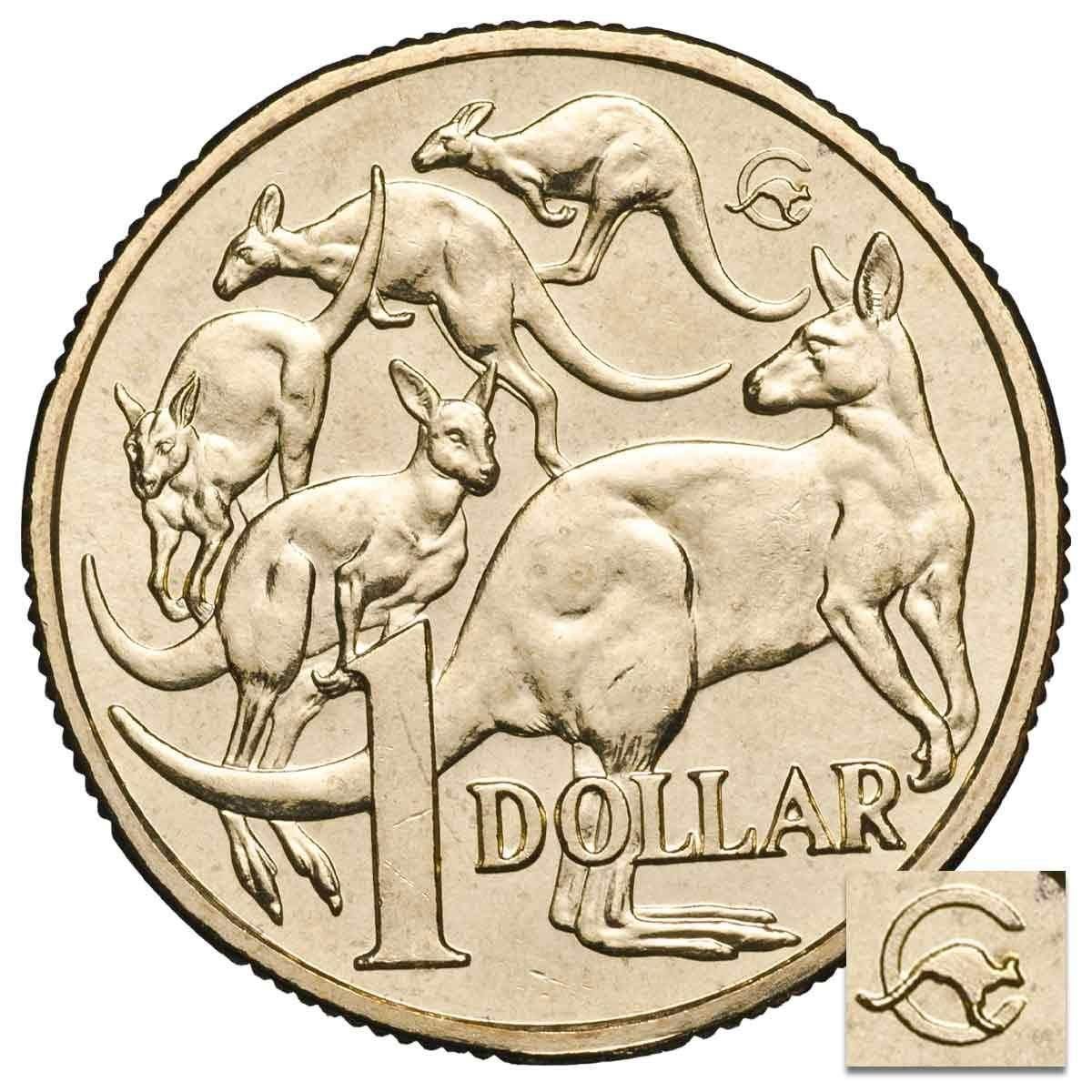 2009 Australian One Dollar Coin - Mob of Roos Master Mintmark - 23k Mintage - Loose Change Coins