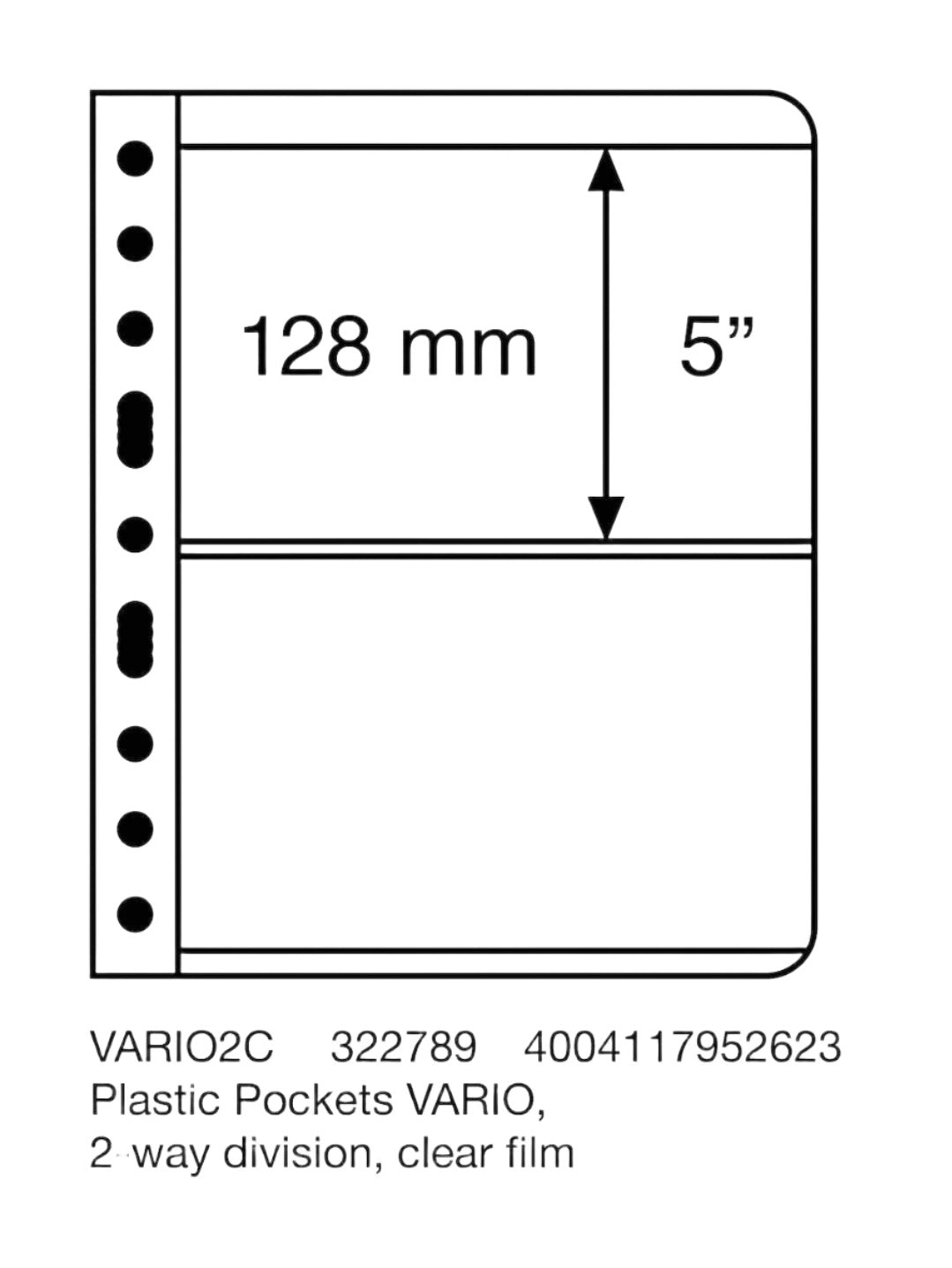 Lighthouse VARIO 2C Banknote & Stamp Stock Sheet 2 Pocket - Single Sided CLEAR (PK 5) - Loose Change Coins