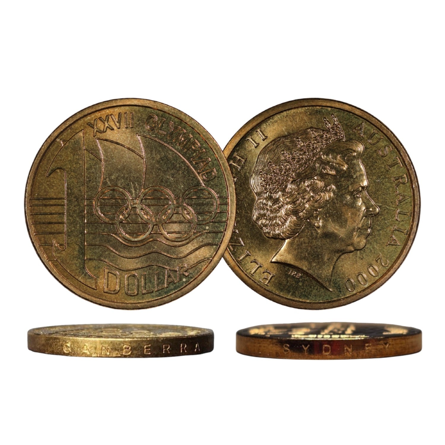 2000 $1 Coin - OLYMPHILEX Edge Lettered Coin - Sydney and Canberra