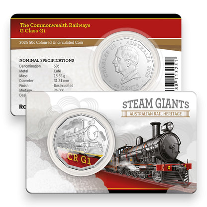 2025 50c Coloured Uncirculated Seven-Coin Collection - Steam Giants