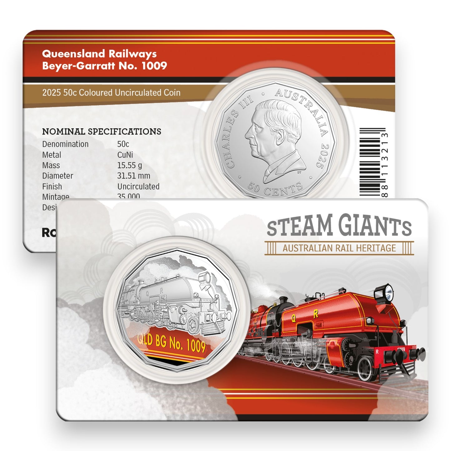 2025 50c Coloured Uncirculated Seven-Coin Collection - Steam Giants
