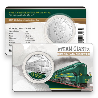 2025 50c Coloured Uncirculated Seven-Coin Collection - Steam Giants