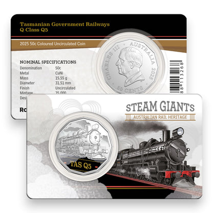 2025 50c Coloured Uncirculated Seven-Coin Collection - Steam Giants