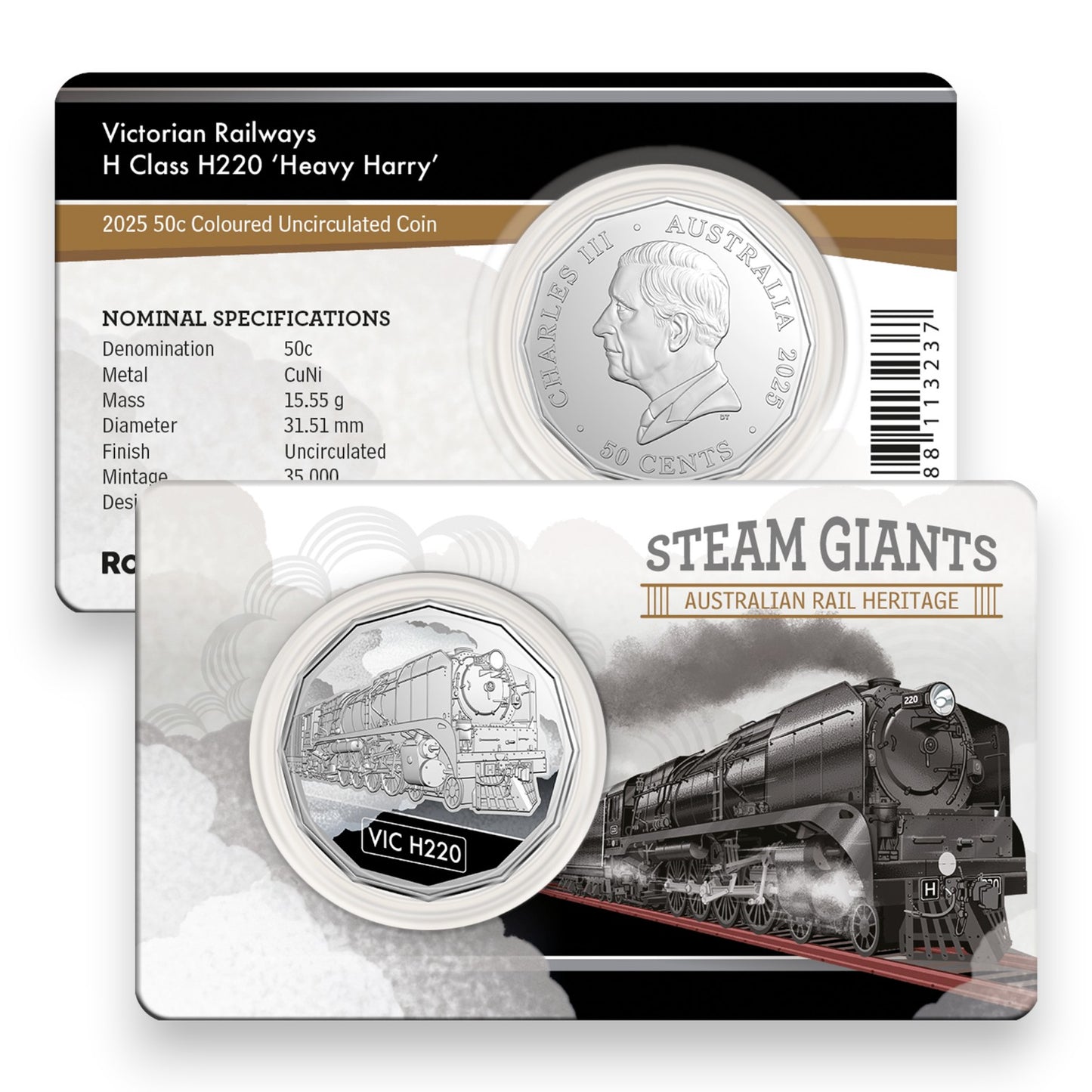 2025 50c Coloured Uncirculated Seven-Coin Collection - Steam Giants