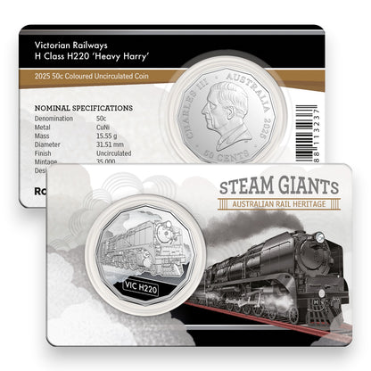 2025 50c Coloured Uncirculated Seven-Coin Collection - Steam Giants