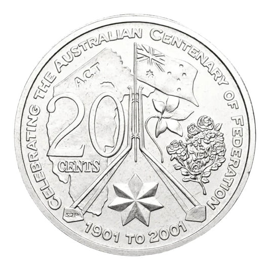 2001 20c Coin - Centenary of Federation - Australian Capital Territory - Uncirculated
