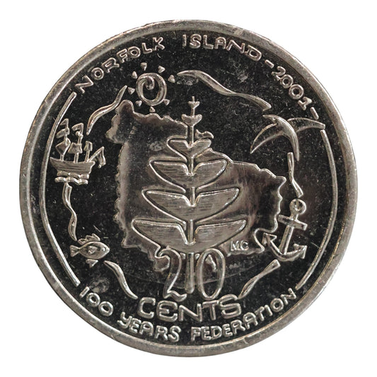 2001 20c Coin - Centenary of Federation - Norfolk Island - Uncirculated