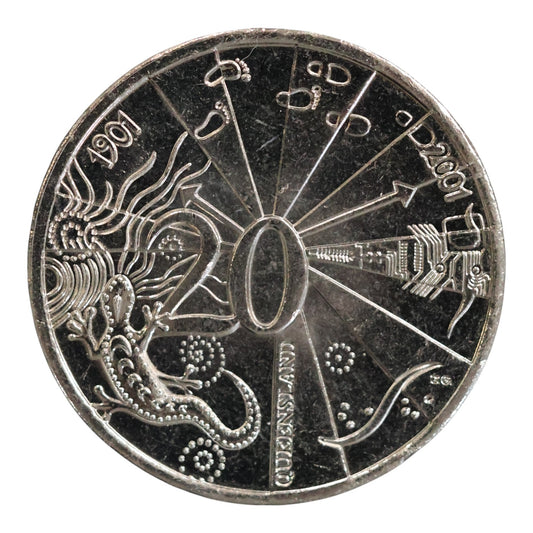2001 20c Coin - Centenary of Federation - Queensland - Uncirculated