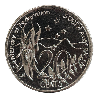 2001 20c Coin - Centenary of Federation - South Australia - Uncirculated