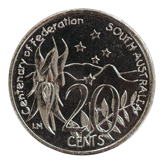 2001 20c Coin - Centenary of Federation - South Australia - Uncirculated